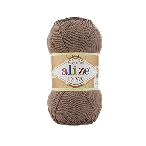 Alize Diva Silk Effect 100% Microfiber Acrylic Yarn 1 Ball skeins 100gr 383yds (688 - Cappucino)