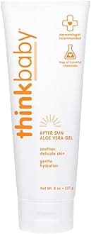 Thinkbaby Aloe Vera Gel After Sun Relief Lotion, 8 Fl Oz – EWG Verified Natural After Sun Skincare for Face & Body - Hydrating, Soothing & Moisturizing Sunburn Solution for Babies & Toddlers