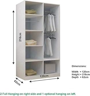 German Sliding Wardrobe Spacious Bedroom Sliding Wardrobe - Sleek and Functional Design comes in White/Grey/Black/Oak and Width 120cm/150cm/180cm/203cm/250cm (Black, 120cm)
