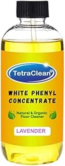 TetraClean Lavender White Phenyl Concentrate 250 ML | Fragrance Oil Based Natural and Organic Floor Cleaner | Makes 8-10 Litres of White Phenyl | Surface Cleaner | Disinfectant and Stain Remover