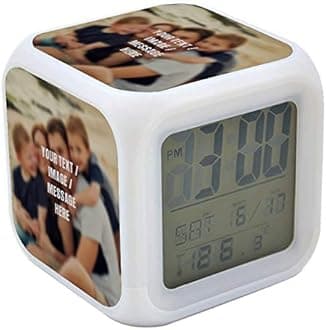 Getagift Personalised Digital Alarm Clock, Light Up, Customised for Christmas, Birthday, Father's Day