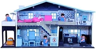 TOYZONEDollhouse (50 pcs) | Play Set for Girls| Role Play Set| Doll House with Furniture| Doll House Play Set for Kids with Furniture | Pretend Play Set (Frozen Party Home Doll House (50pcs))