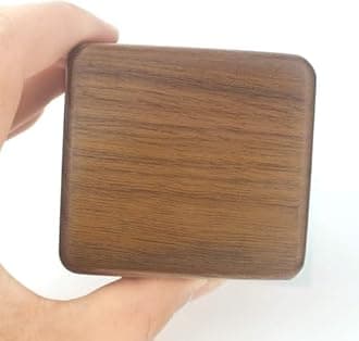 Sinzyo Natural Wooden Music Box with Customizable Photos Wind Up Musical Box Gifts for Christmas,Birthday and Valentine's Day(Simple Walnut, Tone:Blue Danube)