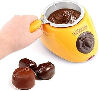 Chocolate Fountain Fondue Melt Pot, Re-usable Moulds With Chocolate Making Kit, Household DIY Dessert Machine For Kitchen Tool 220 V - 240 Voltage, Oven Melting Pot 1 pcs - Multicolor.