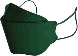 Rmaytiked 50Pcs 4-Ply KF94 dark green Face Masks Breathable 3D Mouth Shields Filter
