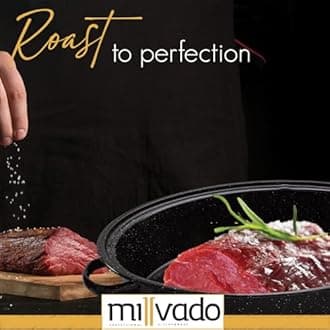 Granite Roasting Pan, 10 lb Capacity Turkey Roasting Pan with Lid, 15" Granite Oven Roaster Oval Shaped Speckled Enamel on Steel Cookware