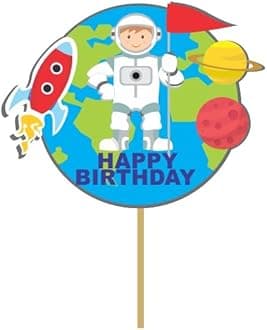 Pretty Ur Party Space theme Cake Topper, Cake Toppers for Kids, Girls, Toddlers, Boys, Cake Decoration Item, Cake Accessories (Space)