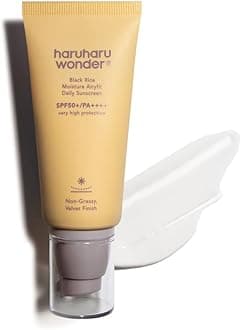 Haruharu Wonder Black Rice Moisture Airyfit Daily Sunscreen 1.69fl.oz - Velvet Finish, No White Cast, Hydrating, Moisturizing, Korean Skin Care, Vegan, Clean Beauty