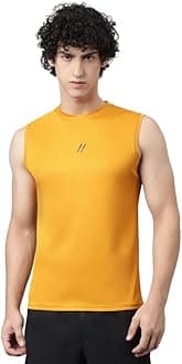 ATICXMen's Polyester Sports Sleeveless T Shirt - Gym Vest, Workout Sando, Training Tank Top, Cut Sleeves Quick Dry Tee for Running, Swimming, Badminton, Fitness & Sports