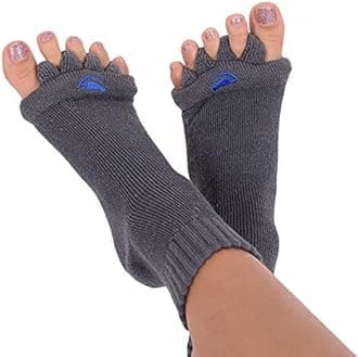 Foot Alignment Socks with Toe Separators by My Happy Feet | for Men or Women | Charcoal (Small)