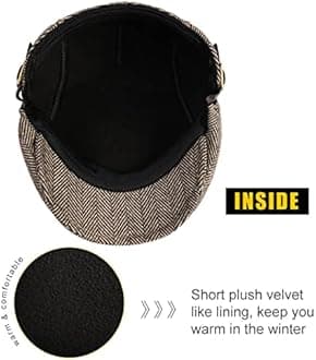 Sumolux Mens Newsboy Cap Winter Beret Hat Cabbie Flat Cap