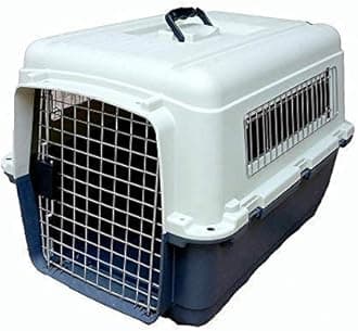 20 inch Grey & White Plastic Flight Cage for Pets, Dog Flight Cage