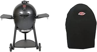 Char-Griller E16620 Akorn Kamado Charcoal Grill, Graphite & 6755 AKORN Grill Cover, Black