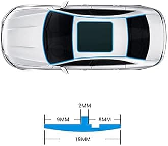 AUTOXBERT 4M/13Ft Car Windshield Weather Rubber Sealing T Shape Car Front Windshield Strip Trim Sealing Strip Automotive Door Sealing Strip Noise Insulation Protector for Car Truck Door Window Decor