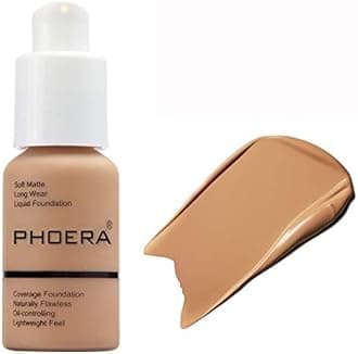 58g PHOERA Foundation Full Coverage Foundation Flawless Concealer Foundation Matte Oil Control Concealer Long Lasting Moisturizing Base Liquid Cover Cream Colour Changing Foundation for women&girls