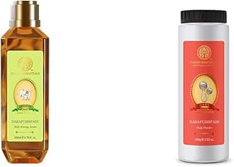 Forest Essentials Dasapushpadi Baby Body Massage Serum, 200ml & Dasapushpadi Baby Body Powder, 63.4 oz