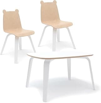 Oeuf Bear Play Chairs and Table Set in Birch
