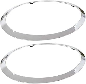 Car Headlight Trim Ring Bezel Compatible With BMW MINI Cooper F55 F56 F57 2014–2018, Front Lamp Frame Headlight Trim Ring Replacement 51137300631 51137300632 (Silver)