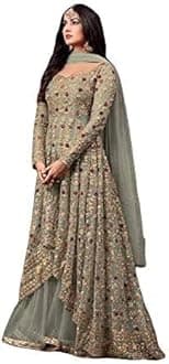 JVK Enterprise Ready to Wear Indian Pakistani Style Embroidered Koti Salwar Kameez Salwar Suit for Women