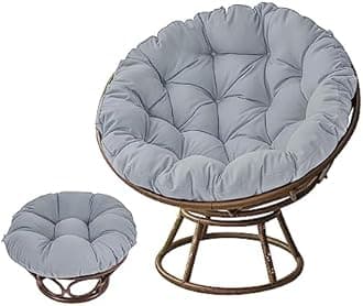 AHSBND Large Round Papasan Chair Cushion, Thick Outdoor Rocking Chair Cushion, Rattan Hanging Basket Cushion, Egg Nest Replacement Pad(Gray,100 * 100cm)