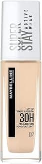 New York Foundation, Superstay Active Wear 30 Hour Long-Lasting Liquid Foundation, Lightweight Feel, Water, Sweat and Transfer Resistant, 30 ml, Shade: 02, Naked Ivory