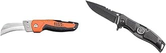 Klein Tools Cable Skinning Knife and Electrician's Pocket Knife Bundle