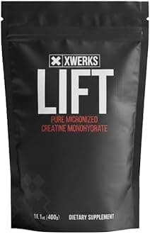 Xwerks Lift Creatine Monohydrate Powder, Micronized and Unflavored with 80 Servings, 5000mg, 5g Per Scoop, Highly Soluble Pre Workout Creatine for Women and Men, Muscle Power and Training Endurance