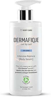 - Dermafique Intensive Restore Body Lotion Serum with 10X Vitamin E benefit 300ml, Body Lotion for Dry Skin, Suitable for Winters, Moisturizer for Body | Dermatologist Tested