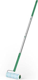 UNIKON Lint Roller Sticky Roller Pet Hair Roller, Long Handle Sticky Mop with 4-Foot Extendable Handle 30 Sheets Roller, Green Handle