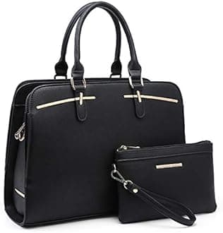 Dasein Women Satchel Handbags Shoulder Purses Totes Top Handle Work Bags with 3 Compartments