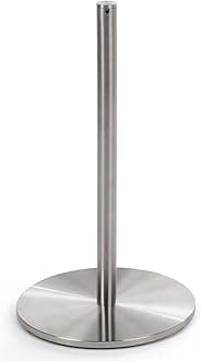 QueuePole Set of (6) Slim 16” Stanchion Posts w/ 50’ Gray Elastic Cord - Silver (FD16KSV06)