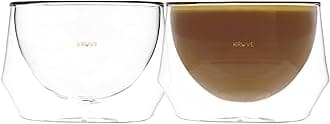 KRUVE IMAGINE Coffee Cups - Handcrafted Double-Wall Glass Cups (Set of 2, (10oz/300ml) - Perfect for Latte Art & Espresso - Durable Borosilicate Glass - Ideal Gift for Coffee Mugs Lovers - Latte Plus