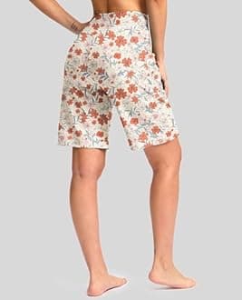 G Gradual Women's 9" Long Swim Board Shorts with Pockets High Waisted Knee Length Beach Swimming Shorts for Women with Liner