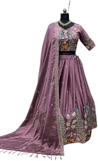 KrishuEthnicsDesigner Bridal Lehenga Choli Set with Embroidered Border, Traditional PartyWear Collection
