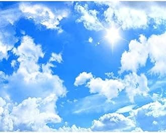 Sky Wall Mural Cloud Wallpaper Ceiling Art Removable Peel and Stick Wallpaper, Kids Room Bedroom Living Room Backdrop Wall Mural