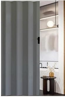 PVC Folding Door (Sliding Door) (Plaid grey, W100CM x L200CM)