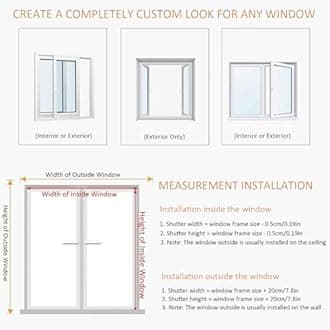 Cordless 2" Wooden Venetian Blinds for Windows, Blackout Privacy Shades Horizontal Window Blinds for Inside/Outside Mount – Custom Sizes 24" 32" 35" 46" 54" 66" 72"(Bronze)