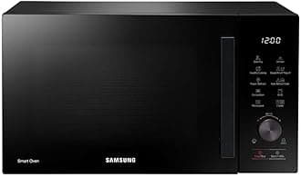 Samsung Slim Fry MC28A5137CK/E3 28L Combi Microwave Oven, Black Glass