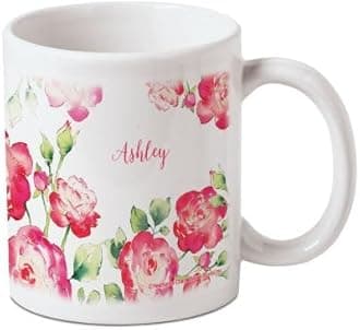 Personalized Cup of Roses Mug - 11 Ounce Coffee Cup