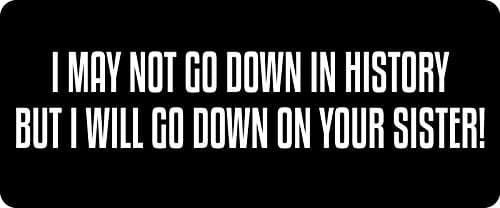 3 - I May Not Go Down in History Hard Hat/Biker Helmet Sticker BS 1272