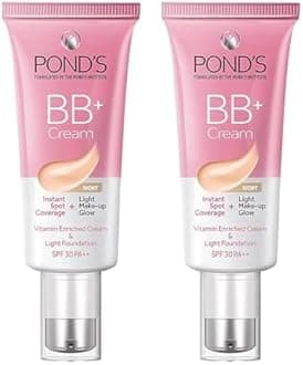 POND'S BB+ Cream, Instant Spot Coverage + Light Make-up Glow, Ivory 30g (Pack of 2)