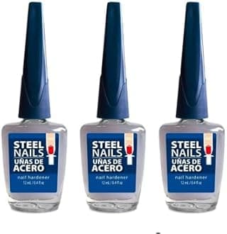 Steel Nails Hardener with Keratin, Calcium and Garlic 3 Pack