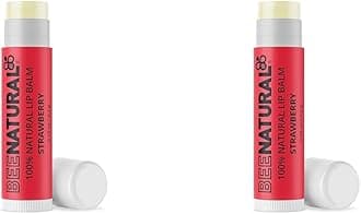 Bee Natural - 100% Natural Moisturising Lip Balm, Strawberry Flavour, 4.2 g (Pack of 2)