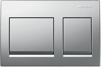 Geberit Flush Plate | Rectangular | Alpha 35 series | 115.045.21.3 | 2 years warranty | Front Actuation Dual Push Plate for Concealed Tank | Compatible with Concealed Flush Tank (Bright Chrome)