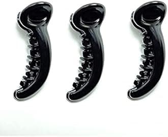 Vatsalya Associates Banana Hair Clutcher/Mirchi Hair Clip/Claw Clip for Women and Girls (Medium, Black) - Pack of 3