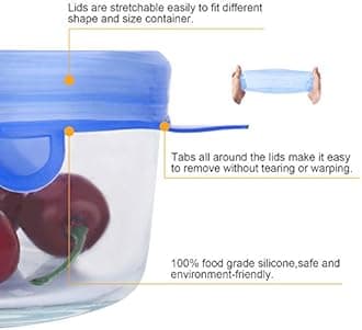 YXYL Reusable Premium Silicone Stretch and Seal Lids 14PCS for Food Storage, Flexible Round Silicone Bowl Covers, 7 Different Sizes - Keep Food Fresh, by