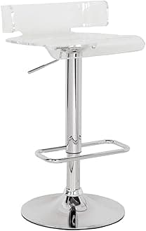 Acme Rania Swivel Adjustable Bar Stool in Clear