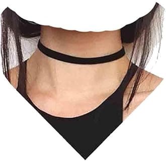 Gothic Black Satin Velvet Choker Necklace, Adjustable Cord Chain, 35cm with 5cm Extension, Suitable for Women and Girls