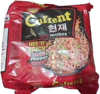 Current Hot 'N' Spicy Chilli+Pepper Non Veg Soup Noodles 500Gms (5 * 100Gms) Nepali Tasty Instant Easy To Make Hot & Spicy Noodle_Package Include 5 Pieces Combo