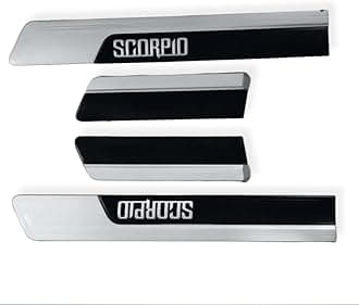 Compatible with Mahindra Scorpio Silver & Black Abs Plastic Car Door Body Side Moulding Cladding Set 4 Pcs